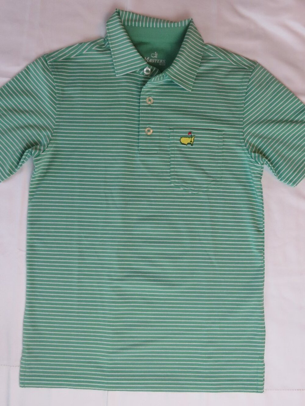 Masters Tournament Boys Performance Golf Shirt | Pocket | Green | Size S